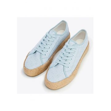 Tenisi dama  albastri - sintetic - talpa de paie - design modern