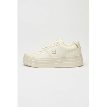 Pantofi sport flatform de piele ecologica