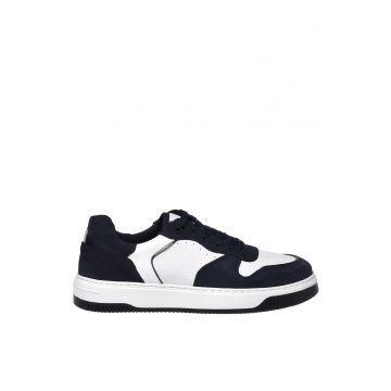 Pantofi sport low-cut cu model colorblock - Alb/Bleumarin