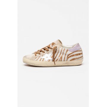 Pantofi sport Super-Star cu model animal print si aspect deteriorat
