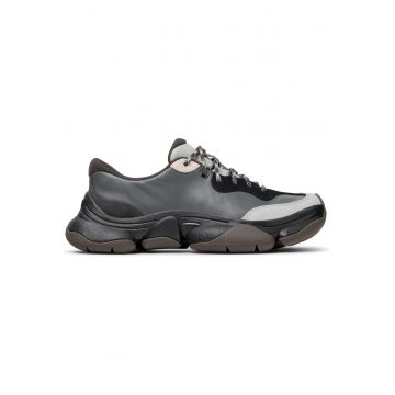 Pantofi sport cu piele si garnituri din piele nabuc Karst 2 - Gri