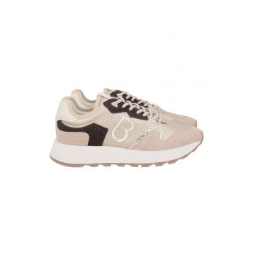 Pantofi sport cu segmente din piele intoarsa