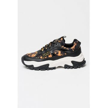 Pantofi sport cu talpa wedge si model logo