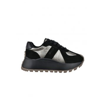 Pantofi sport de piele si piele intoarsa