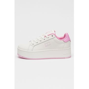 Pantofi sport flatform din piele