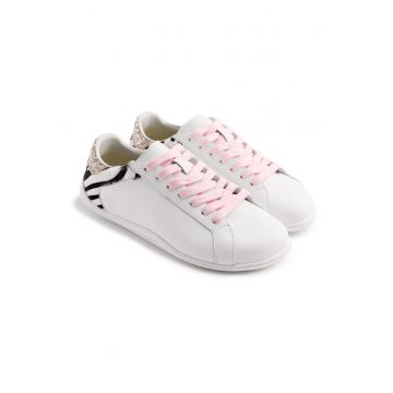 Pantofi sport low-cut din piele - Negru/Alb optic