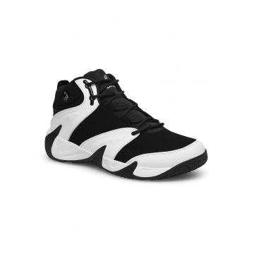 Pantofi sport barbati  alergare - negru/alb - piele naturala