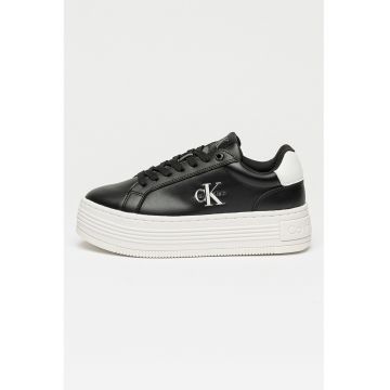 Pantofi sport din piele si piele ecologica cu talpa flatform