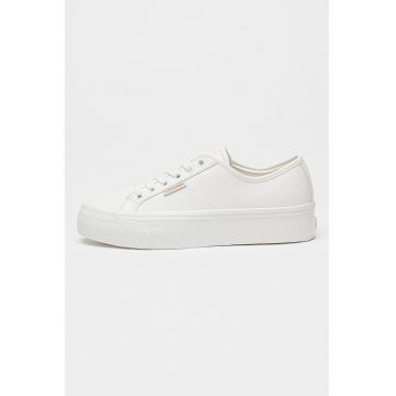 Pantofi sport din piele si piele ecologica cu talpa flatform