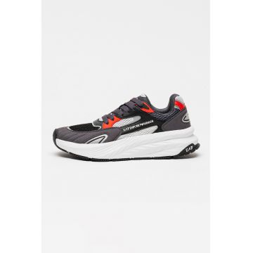 Pantofi sport low-cut cu insertii din plasa si model unisex