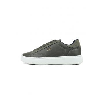 Pantofi sport low-cut din piele ecologica cu detaliu logo