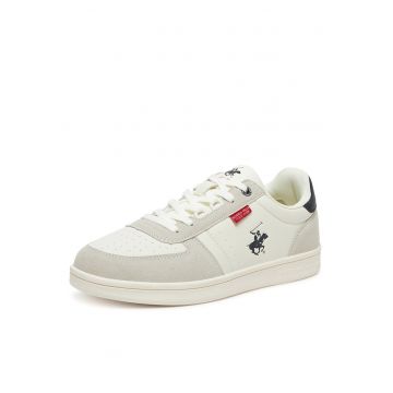 Tenisi albi textil pentru barbati