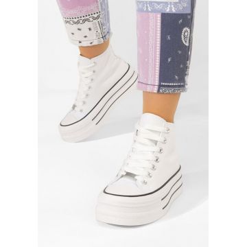 Tenisi cu platformă Kimala V3 albi