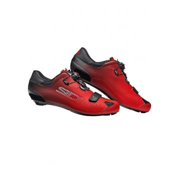 Pantofi ciclism  Sixty - rosu/negru - marimea 41 - talpa din fibra de carbon - sistem de inchidere micrometric