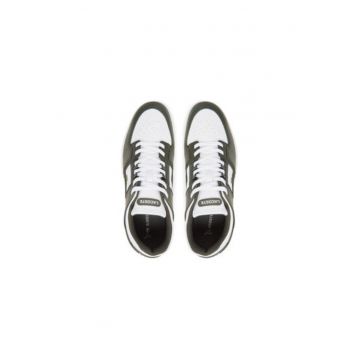 Pantofi sport barbati - 749SMA0037 -  Piele naturala - 46 EU - Alb/Verde