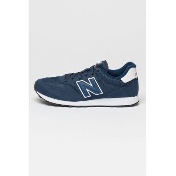 Pantofi sport cu garnituri de piele intoarsa sintetica 500 - Bleumarin