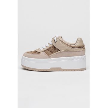 Pantofi sport cu garnituri din material textil si model