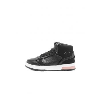 Pantofi sport mid-cut din piele ecologica Valoria Chic - Negru