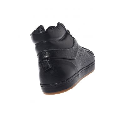 Pantofi sport mid-cut din piele - Negru