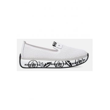 Pantofi sport slip-on din piele cu perforatii decorative