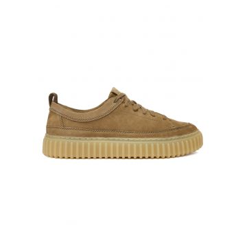 Tenisi barbati  Torhill Lace - piele naturala - maro