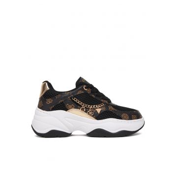 Tenisi dama  BLKBR FLPHAR - piele ecologica - negru/auriu