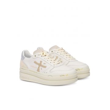 Tenisi dama -  Micol Var 7750 - Piele naturala - Alb