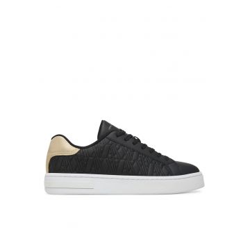 Tenisi dama -  piele ecologica - negru/auriu