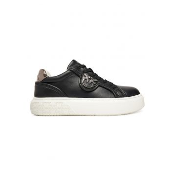 Tenisi dama Yoko -  piele naturala - negru/auriu -