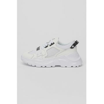 Pantofi sport cu insertii de piele - Alb murdar