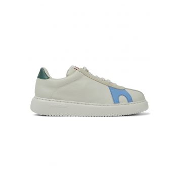 Pantofi sport de piele K21 Twins - Alb/Verde/Albastru deschis