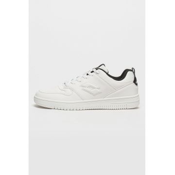 Pantofi sport din piele ecologica cu detalii logo Giles - Alb/Negru