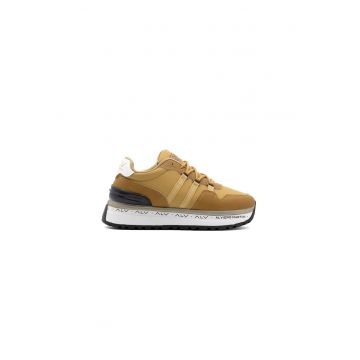 Pantofi sport flatform cu logo - Maro camel