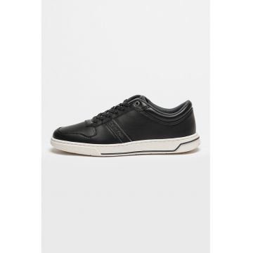 Pantofi sport low-cut de piele - Negru/Alb murdar