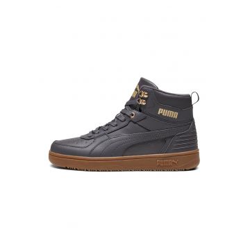 Pantofi sport mid-high de piele si piele ecologica Rebound Rugged - Gri antracit