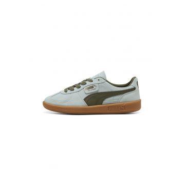 Pantofi sport Palermo unisex de piele intoarsa cu garnituri de piele - Verde/Albastru pal