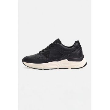 Pantofi sport din piele si piele ecologica Imola - Negru