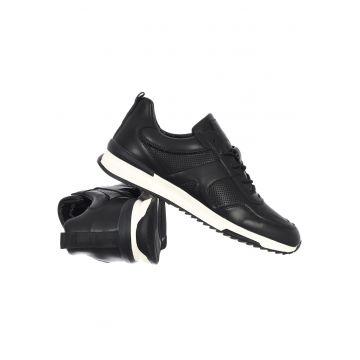 Tenisi barbati  negru piele naturala - Negru