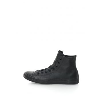 Tenisi inalti unisex de piele Chuck Taylor - Negru