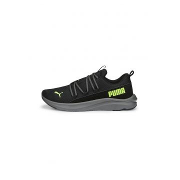Pantofi cu logo contrastant pentru alergare Softride One4all - Negru/Verde neon
