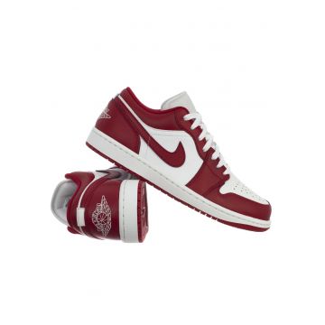 Pantofi sport dama 553558 -  Alb/Rosu - Piele naturala/Sintetic