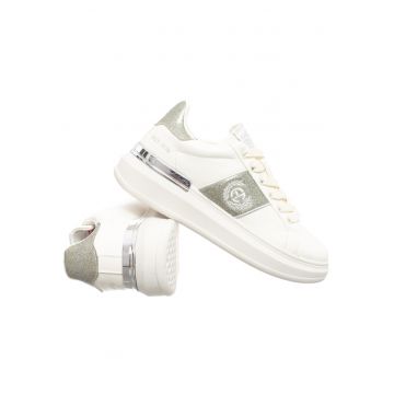 Pantofi sport dama Liza -  sintetic/textil - alb/argintiu