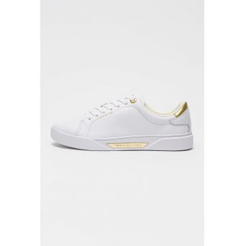 Pantofi sport de piele Essential - Auriu/Alb optic