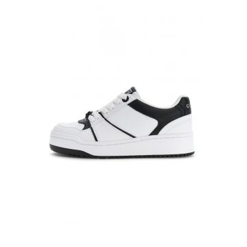 Pantofi sport din piele ecologica cu logo - Negru/Alb optic