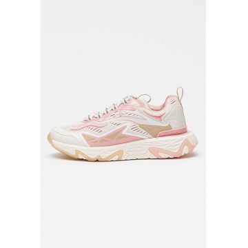 Pantofi sport low-cut cu aspect contrastant - Bej/Roz