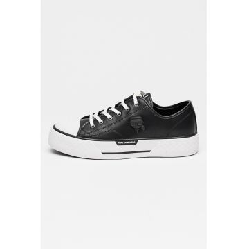 Pantofi sport low-cut din piele - Negru/Alb optic