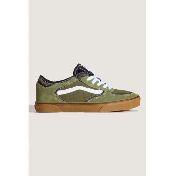 Pantofi sport Rowley Classic din piele intoarsa cu model unisex - Verde masliniu inchis/Kaki inchis