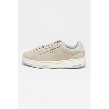 Pantofi sport Yarrow de piele ecologica si piele intoarsa sintetica - Maro taupe deschis