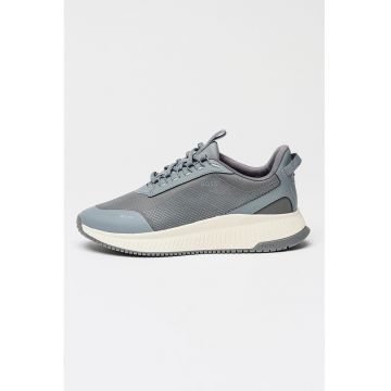 Tenisi cu talpa wedge si insertii din piele ecologica Gore-Tex - Gri cenusiu