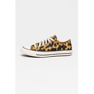 Tenisi din panza cu model animal print Chuck Taylor All Star - Maro inchis/Maro camel